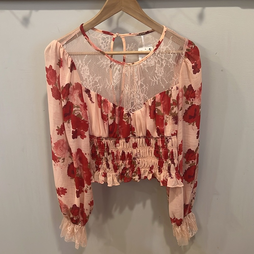 Free People NWT Daphne Long Sleeve Top-Medium - Picture 4 of 13